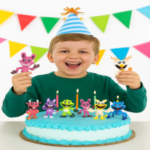 Giggle Bigle™ 8 PCS Cute Critters Toys – Cake Toppers & Party Favors