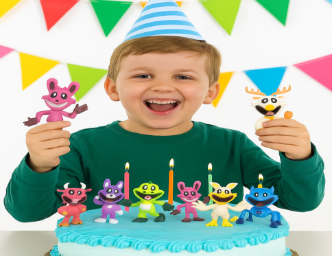 Giggle Bigle™ 8 PCS Cute Critters Toys – Cake Toppers & Party Favors