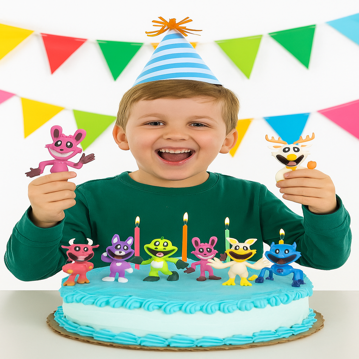 Giggle Bigle™ 8 PCS Cute Critters Toys – Cake Toppers & Party Favors